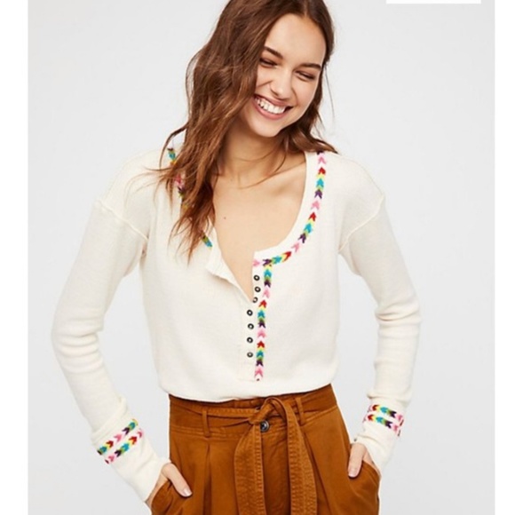 Free People Tops - Free People We the Free Rainbow Thermal Small